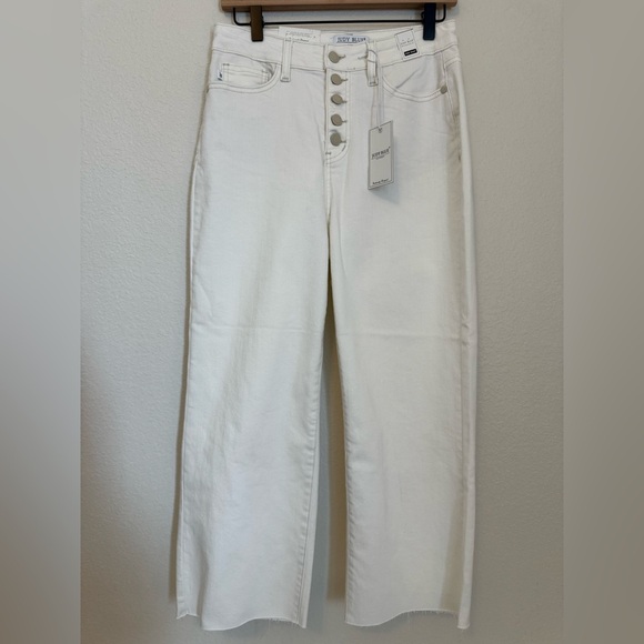 Judy Blue Don't Be Salty High Rise Wide Leg Cropped Jeans - Picture 2 of 8